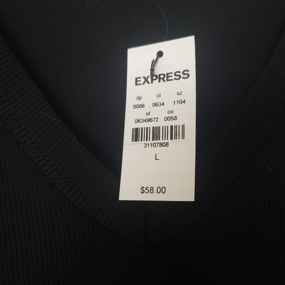 Express Ribbed Ruffle Sleeve Bodysuit - Picture 7 of 8